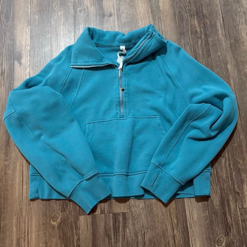 Teal Quarter-Zip Pullover